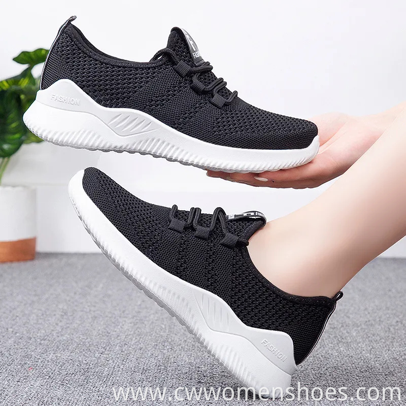 Wholesale Women's Running Shoes Fashion Slip on Walking Tennis Sneakers Lightweight Breathable Mesh Casual Sports Shoes